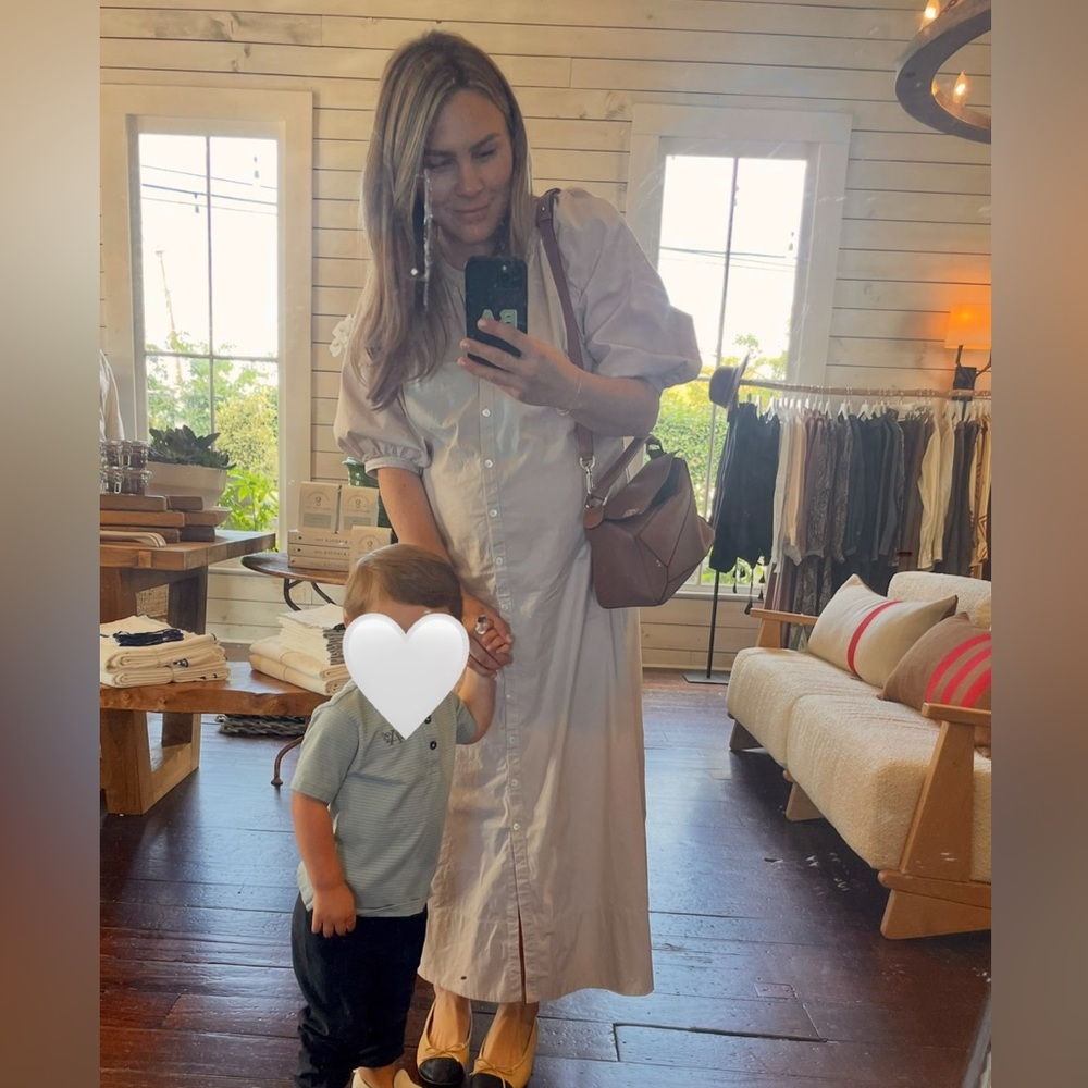 Staud beige button down midi/maxi dress L - Picture 2 of 6